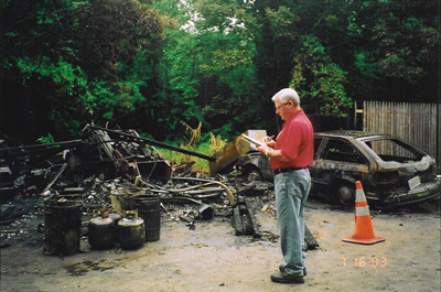 Chief Kelly surveys damage